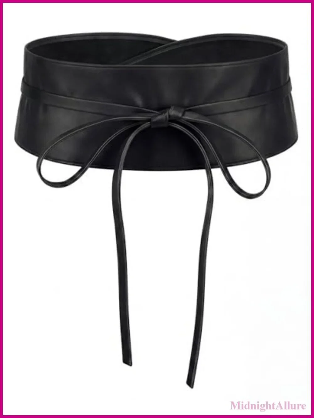 Faux Leather Obi Self Tie Belt Wide Sash Waist Wrap